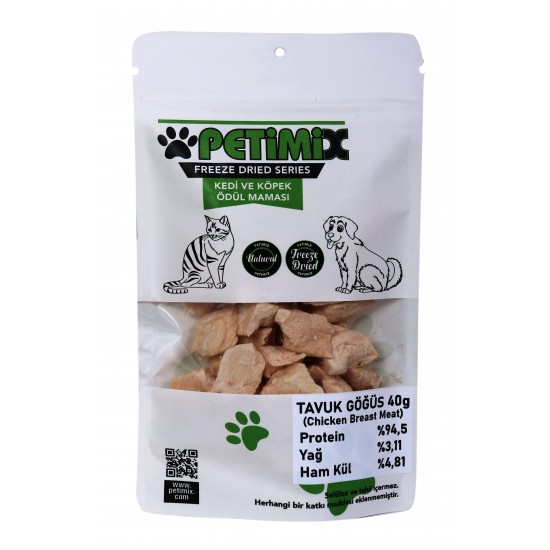 Freeze Dry Tavuk Göğüs 40g Kedi Ödül Maması