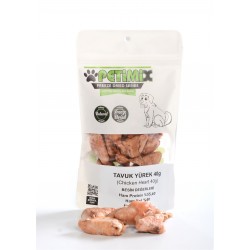 Freeze Dry Tavuk Yürek 40g Köpek Ödül Maması