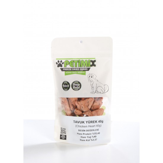 Freeze Dry Tavuk Yürek 40g Köpek Ödül Maması